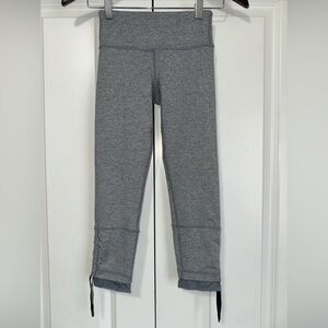 Lululemon Side Tie Salutation Cinch Dance Cropped Leggings Grey Size 2